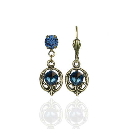Madeline Crystal Earrings in Brass