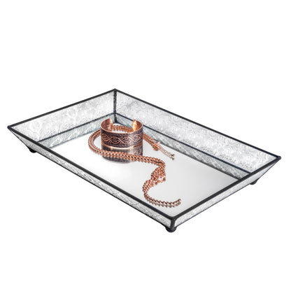 Vintage Clear Glass Tray For Vanity By J Devlin | Tra 106-1