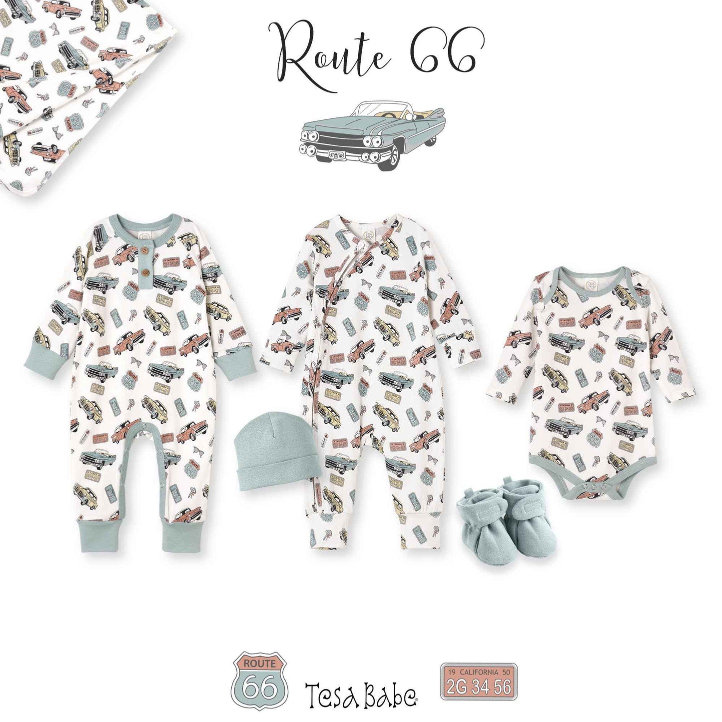 Classic Car Baby Bodysuit – Bamboo Long Sleeve One-Piece: 12-18M
