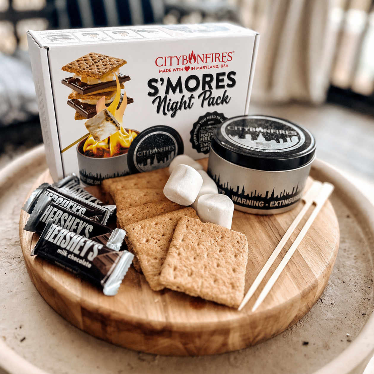S'mores Night Pack – City Bonfires Portable Fire Pit Kit Set