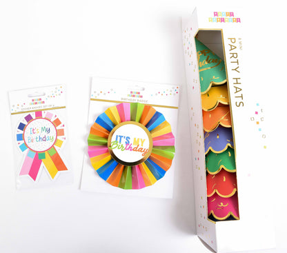 Rainbow It's My Birthday Paper Badge