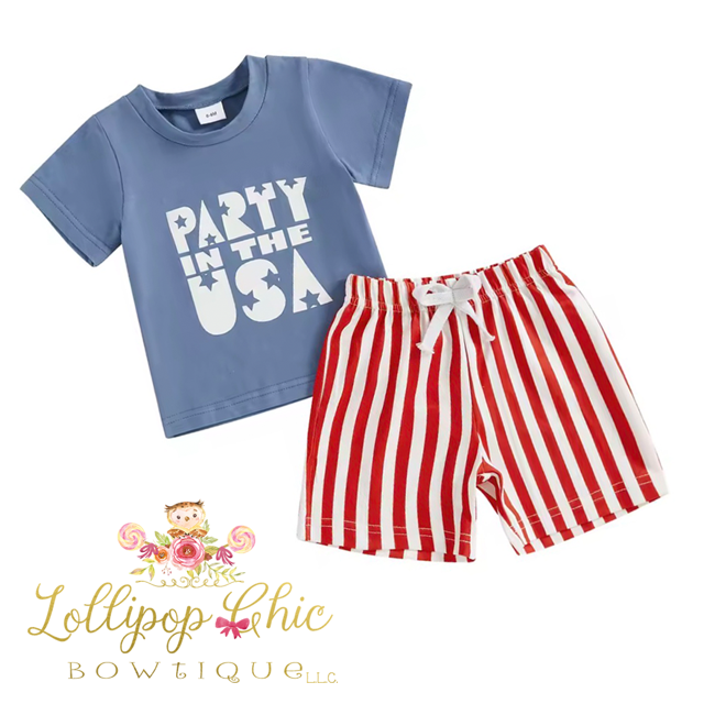 Baby and Toddler 4th of July Outfit Short Set