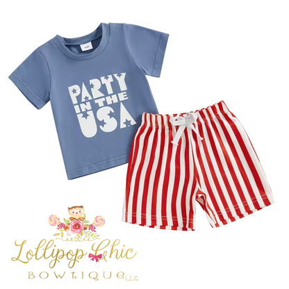 Baby and Toddler 4th of July Outfit Short Set