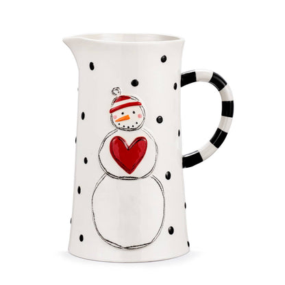 Snowman Polka Dot Pitcher