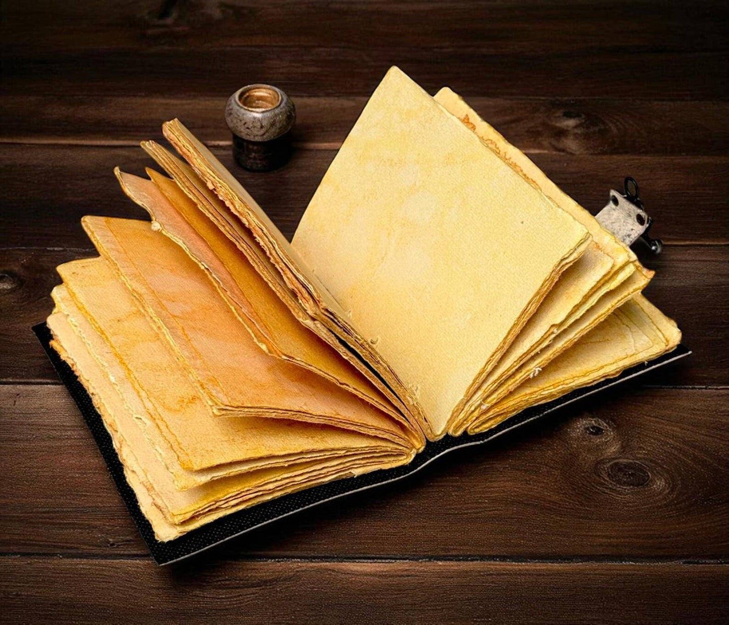 Dragonfly Leather Journal with Lock Handmade Vintage Grimoir