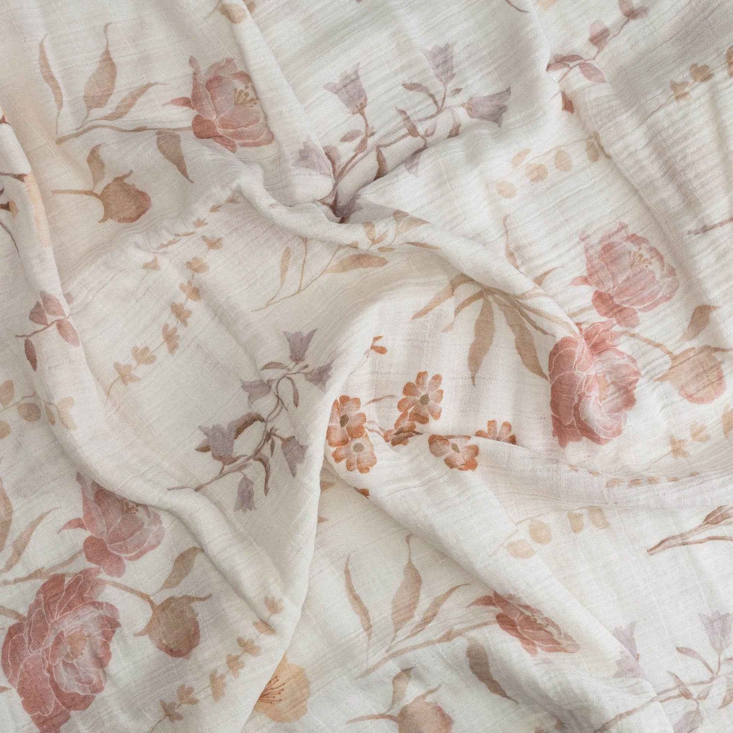 Crane Baby - Violet Floral 100% Cotton Muslin Swaddle Blankets (Set of 3)