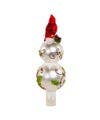 12"GLASS HOLLY+CARDINAL TREE TOP