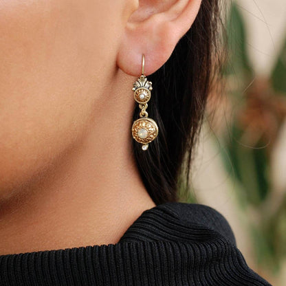 Joyería Sweet Romance - Pendientes victorianos con roseta E1172