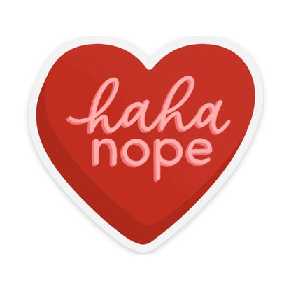 Haha Nope Heart Sticker - Valentine's Day