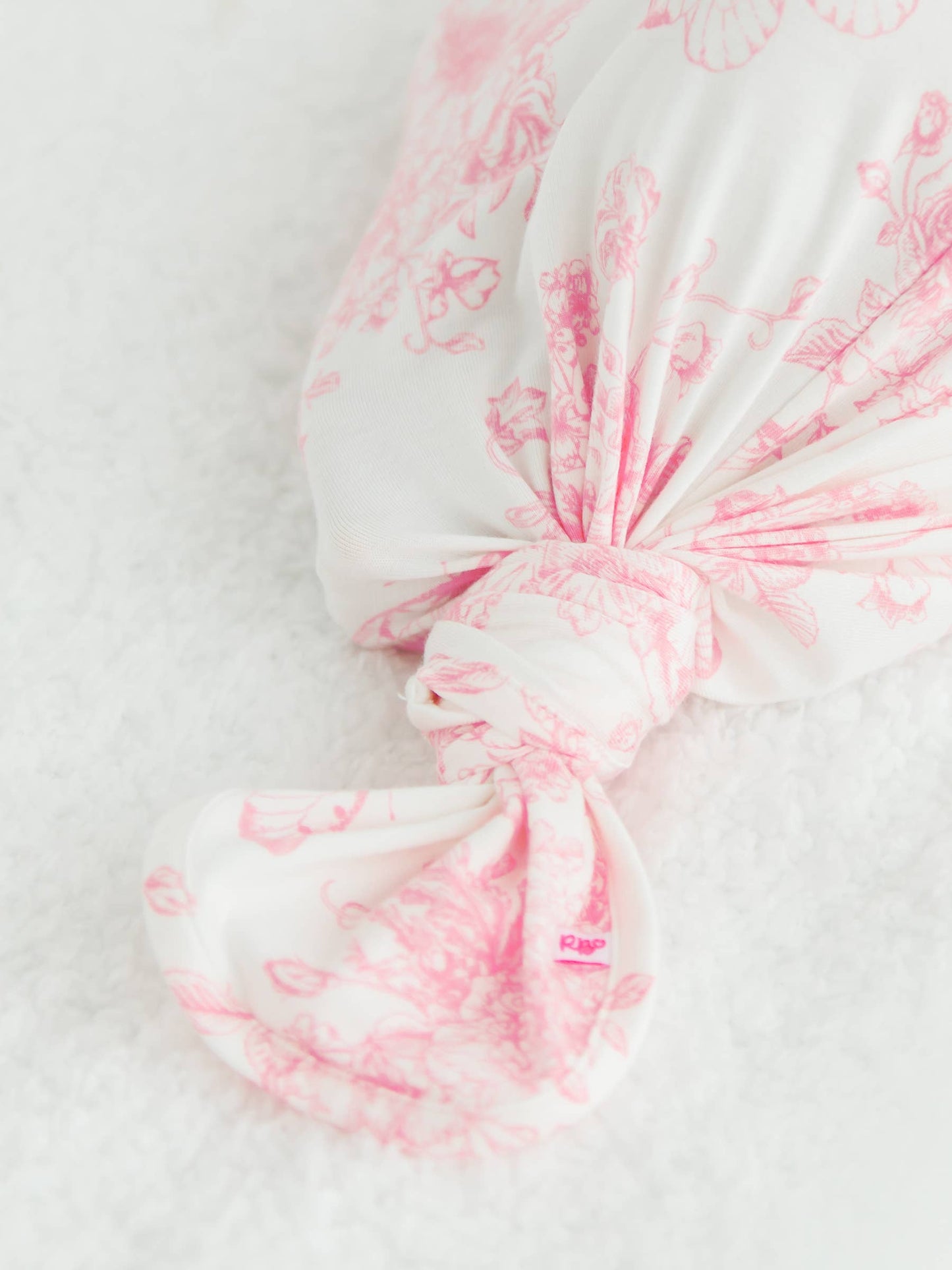 Baby Girls Bamboo Pink Butterfly Knotted Sleep Gown & Bow Hat Set: Newborn-3m