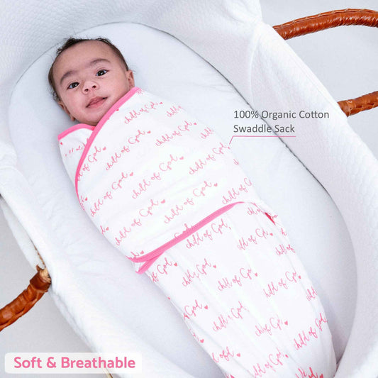 LollyBanks - Child of God - Pink Swaddle Sack