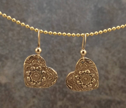 Brynn - Mandala Heart Earrings