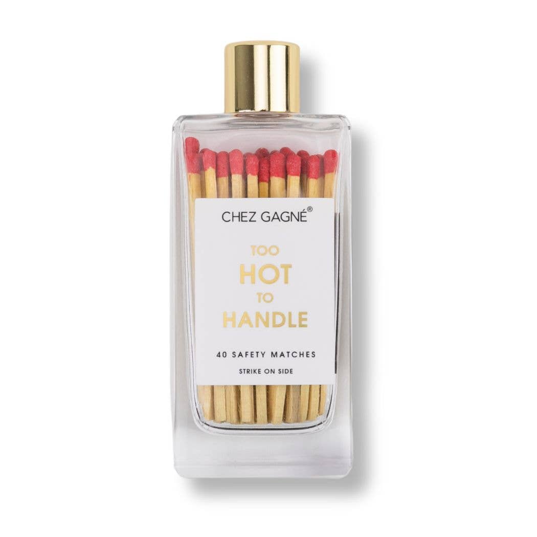 Chez Gagné - Too Hot To Handle - Glass Bottle Safety Matches - Red