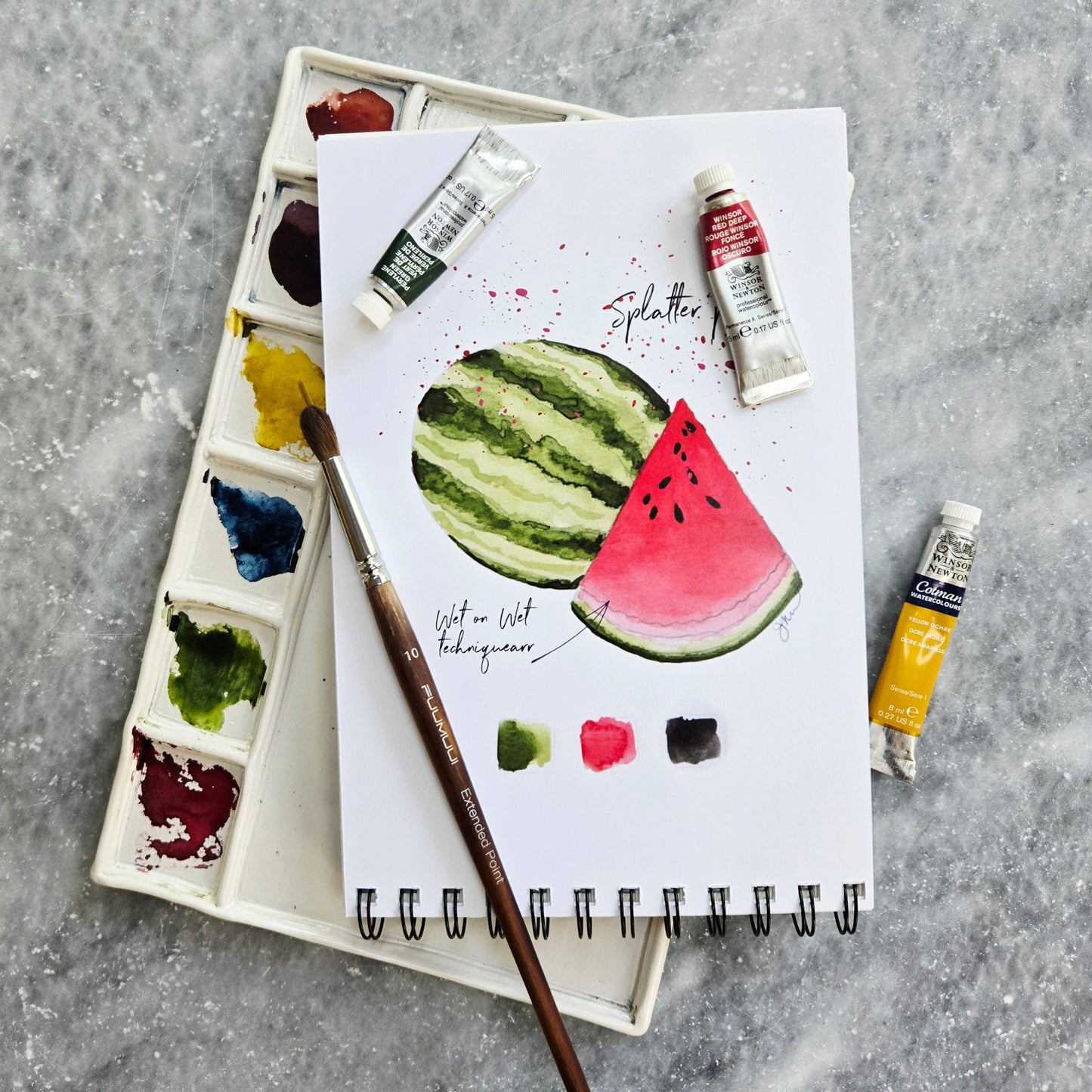 Watercolor Workbook, Spiral Bound 12 Months of Watercolor