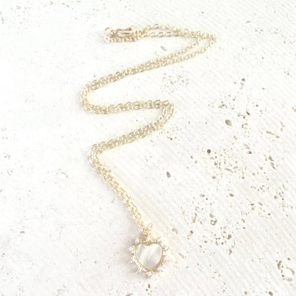 Heart love spike pearl necklace beach ocean boutique salon