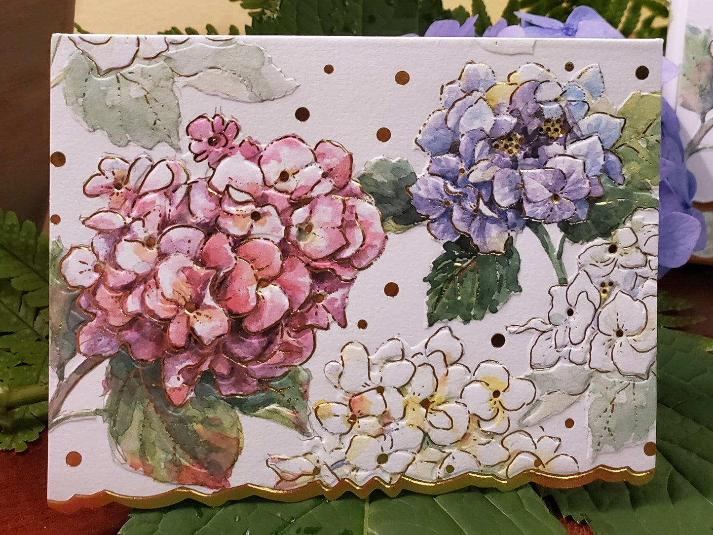 Classic Hydrangea Embossed, Die-cut Boxed Portfolio Note