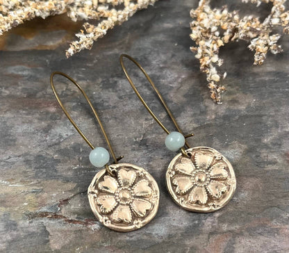 Aimee - Heart Flower Earrings