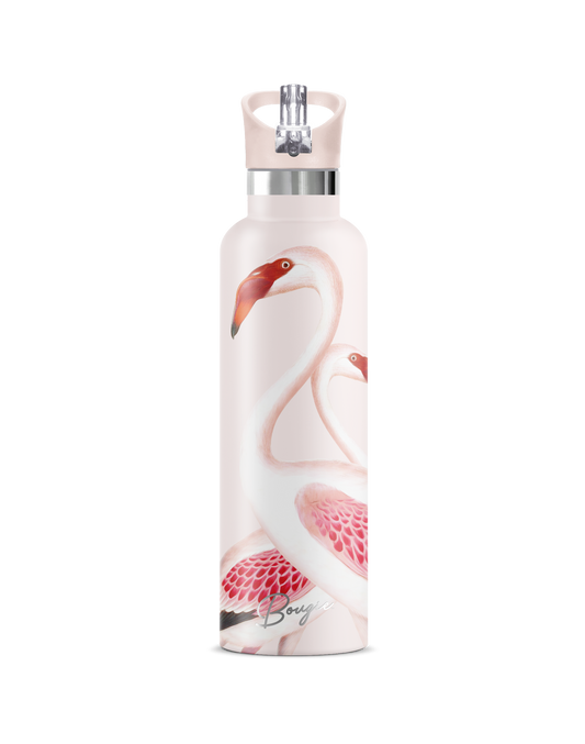 Puna | Vintage Pink Flamingo Insulated Water Bottle 25oz