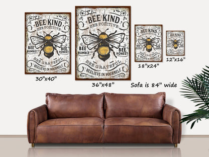 Motivational Canvas Wall Art Bee Kind Kids Teacher Gift