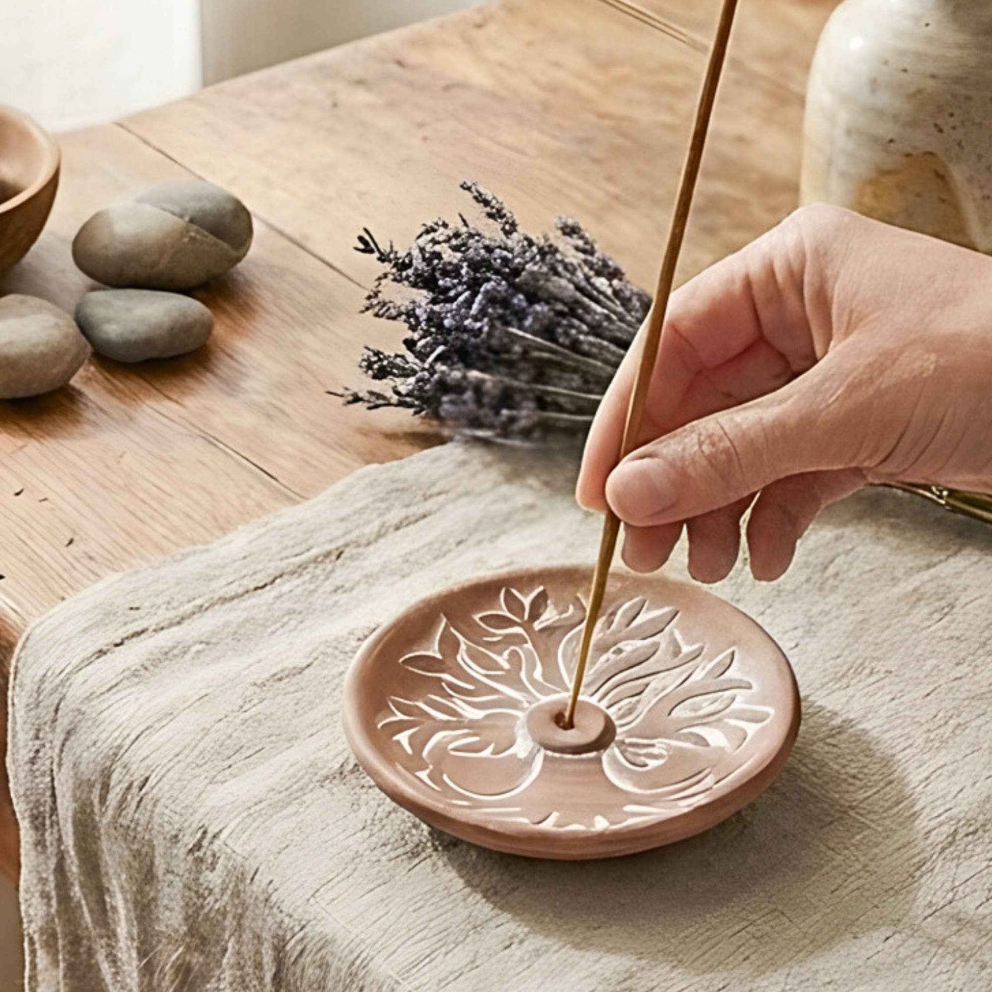 Artisanal Handmade Terracotta Incense Holder