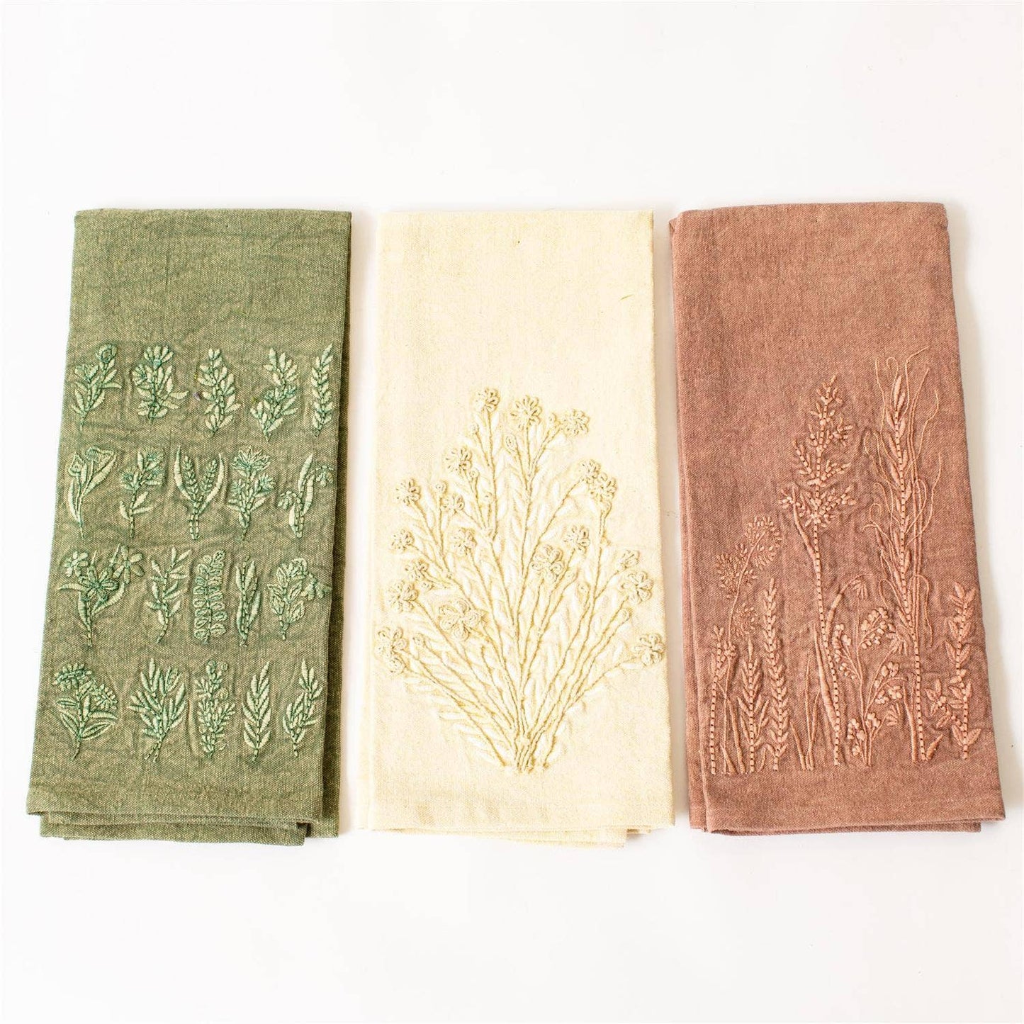 Wildflower Stonewashed Tea Towels (Set Of 3)