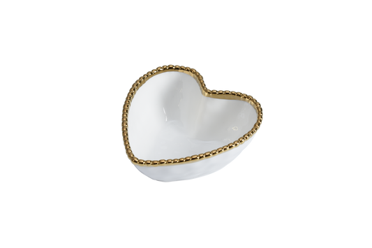 Pampa Bay - Heart Bowl White with Gold Trim