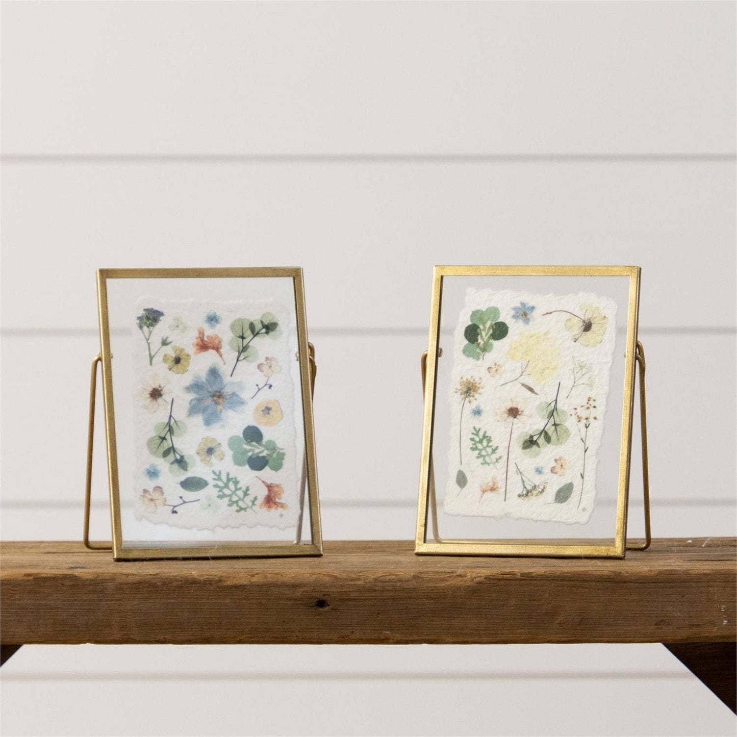 Gold Frames - Pressed Flower Print set of 2