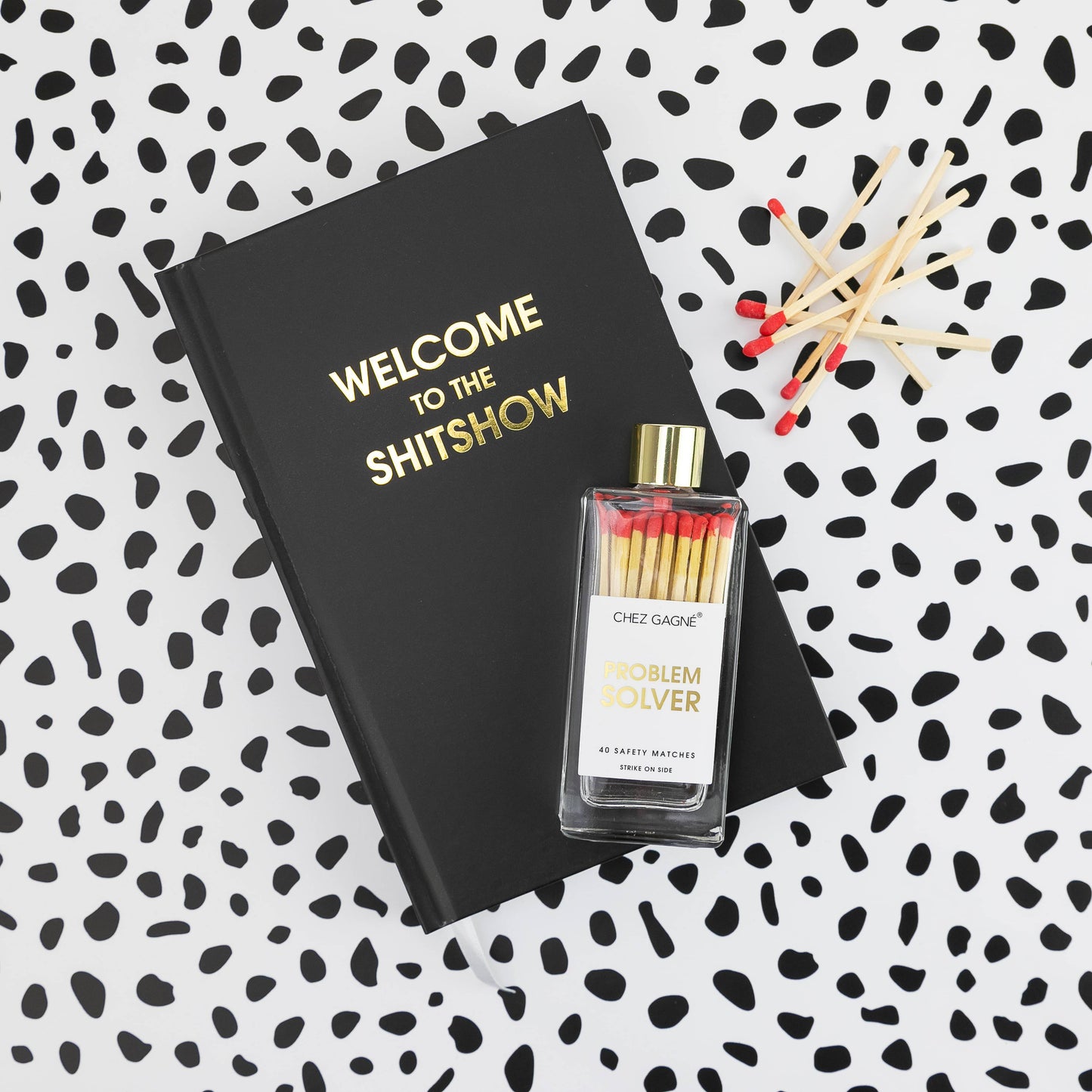 Chez Gagné - Problem Solver - Glass Bottle Safety Matches - Red