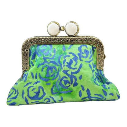 Kiki & Syds Mini Clutch Coin Purse - Blue Rose