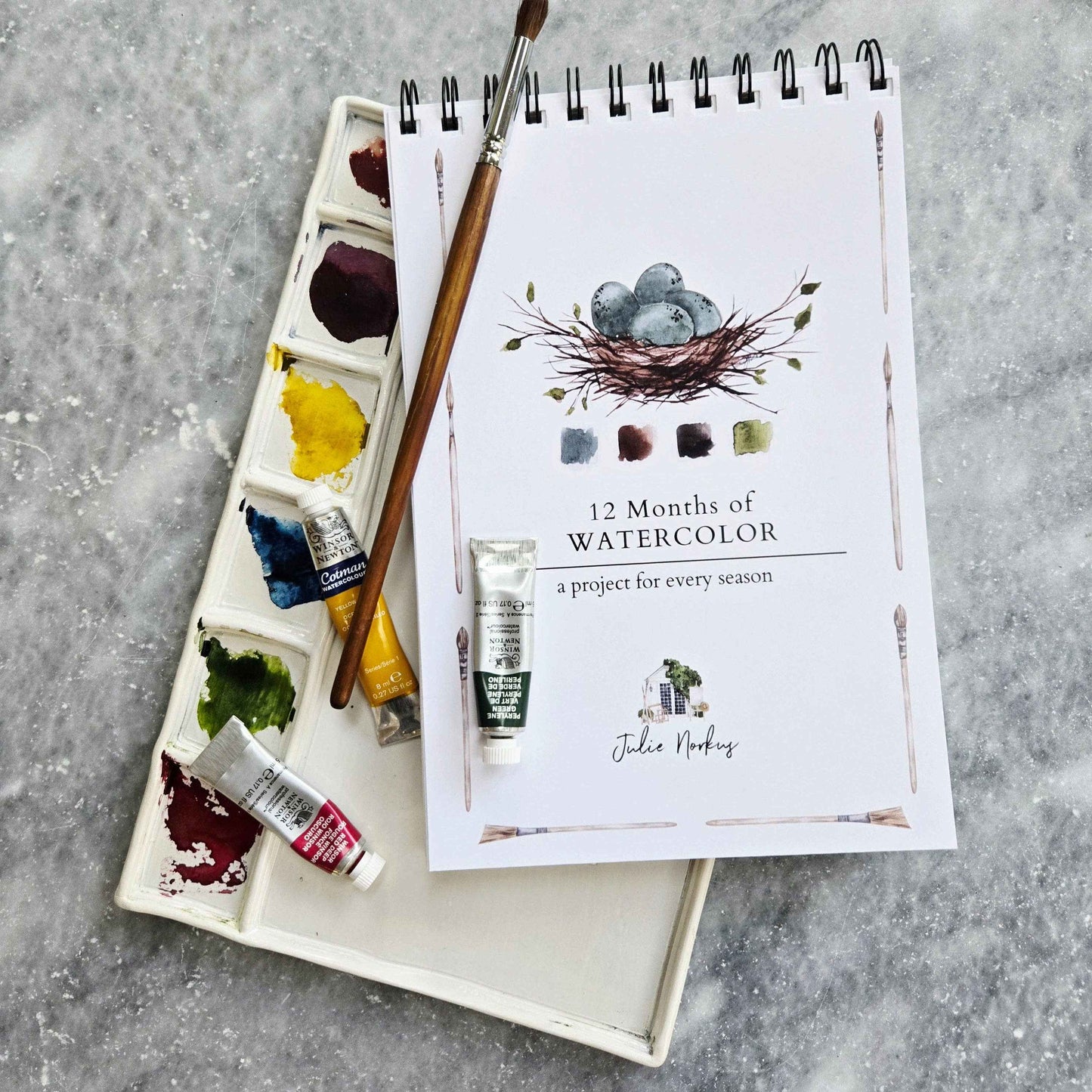 Watercolor Workbook, Spiral Bound 12 Months of Watercolor