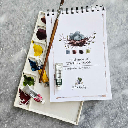 Watercolor Workbook, Spiral Bound 12 Months of Watercolor
