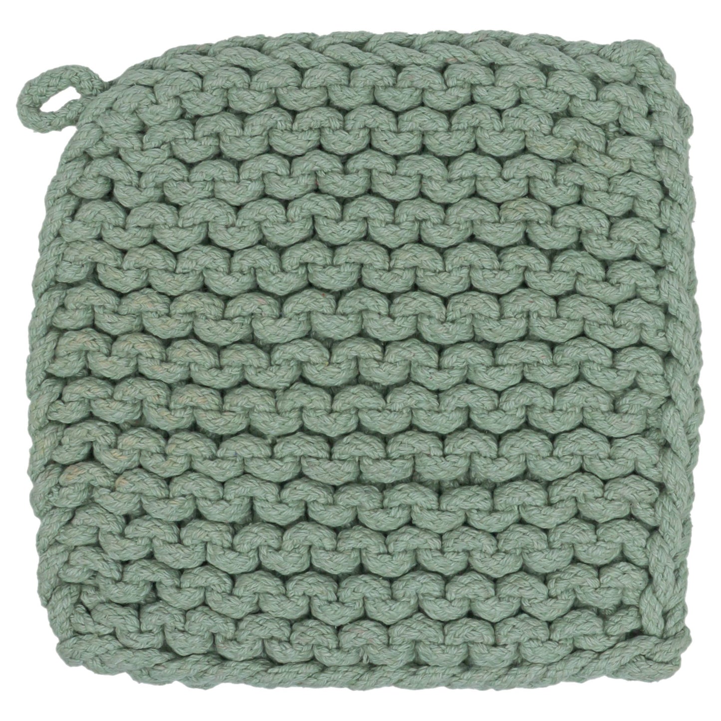 Sage Chunky Knit Cotton Pot Holder