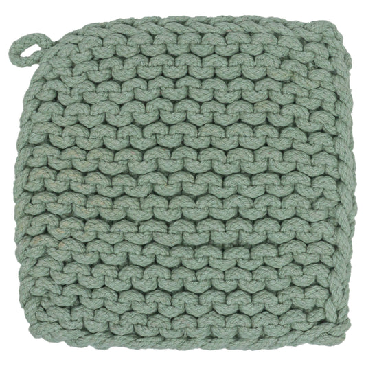 Sage Chunky Knit Cotton Pot Holder