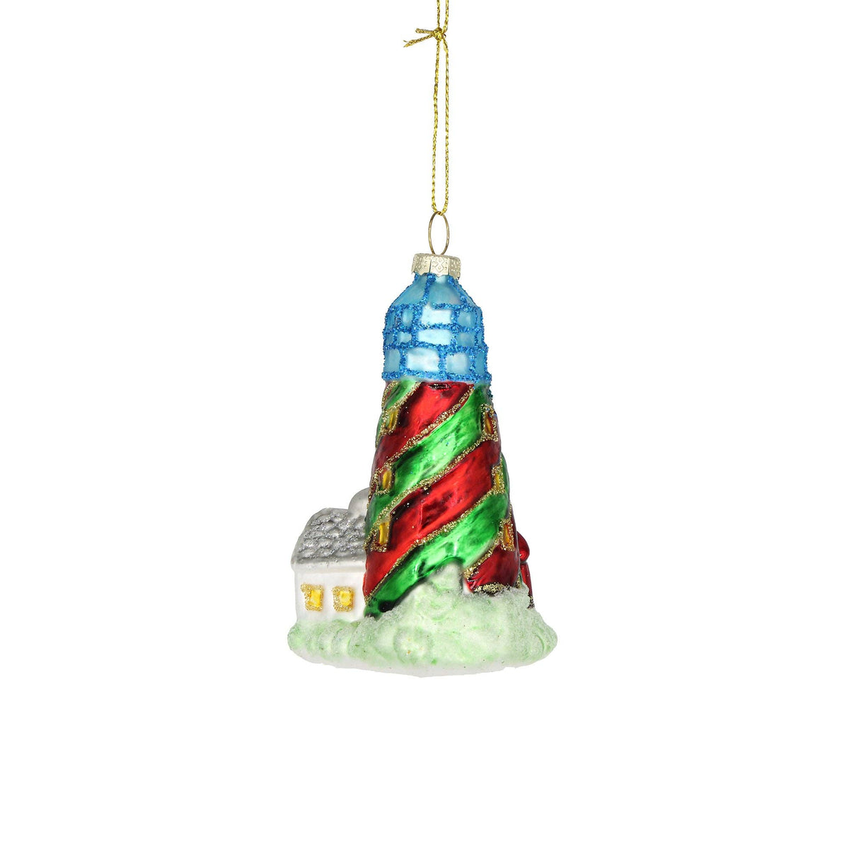 SALE Blue Lighthouse Christmas Ornaments Retro Handmade