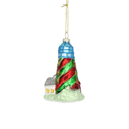 SALE Blue Lighthouse Christmas Ornaments Retro Handmade
