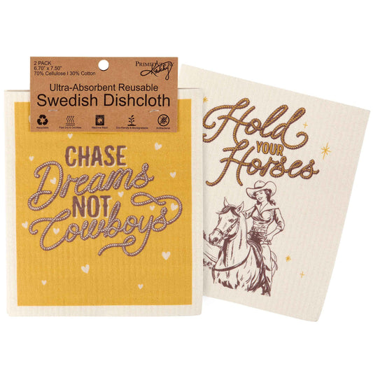 Dreams Not Cowboys Swedish Dishcloth Set