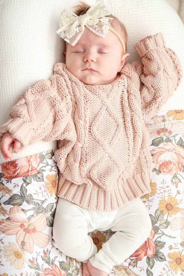 Classic Chunky Cable Knit Sweater | Hazelnut