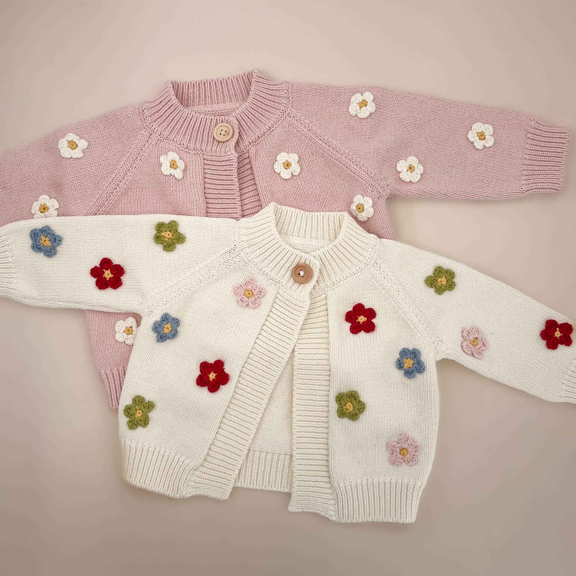 Cotton Flower Cardigan Color Baby Sweaters Clothing: 0-6m