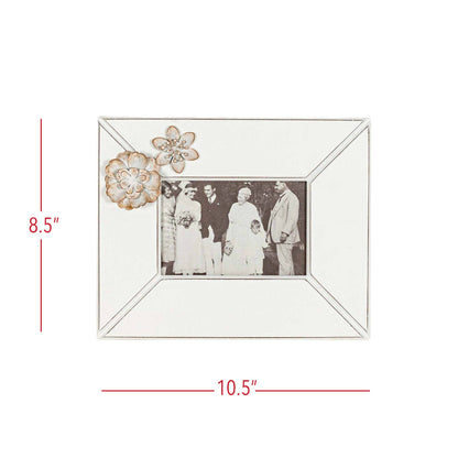 4x6 Photo Antique Flower Picture Frame White