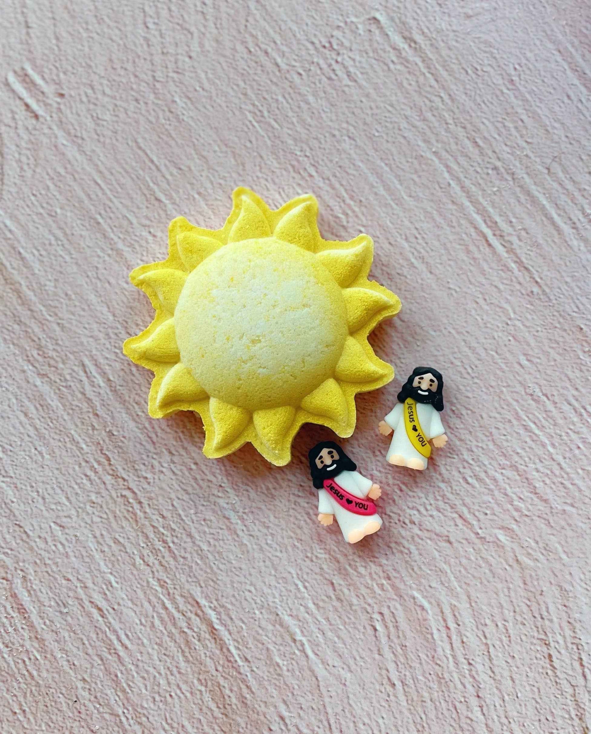 Sun Bath Bomb - with "Jesus Loves You" inside!