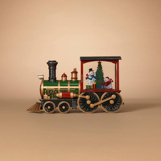 Lighted Spinning Water Globe Train