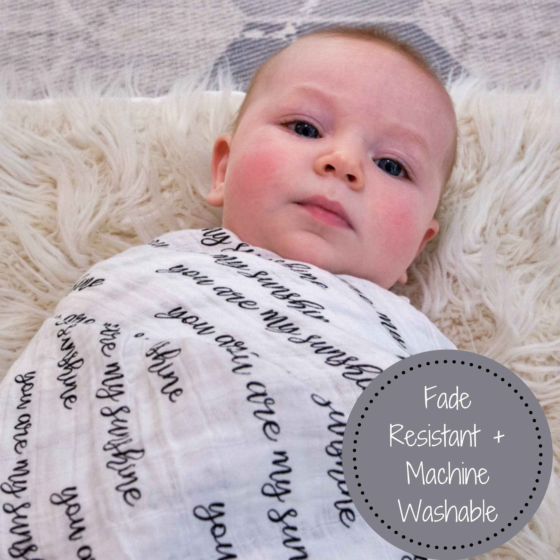 LollyBanks - You Are My Sunshine Baby Muslin Swaddle Blanket