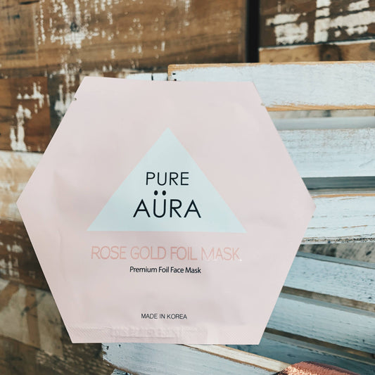 Mascarilla facial de lujo con lámina metálica de oro rosa (paquete de 4)