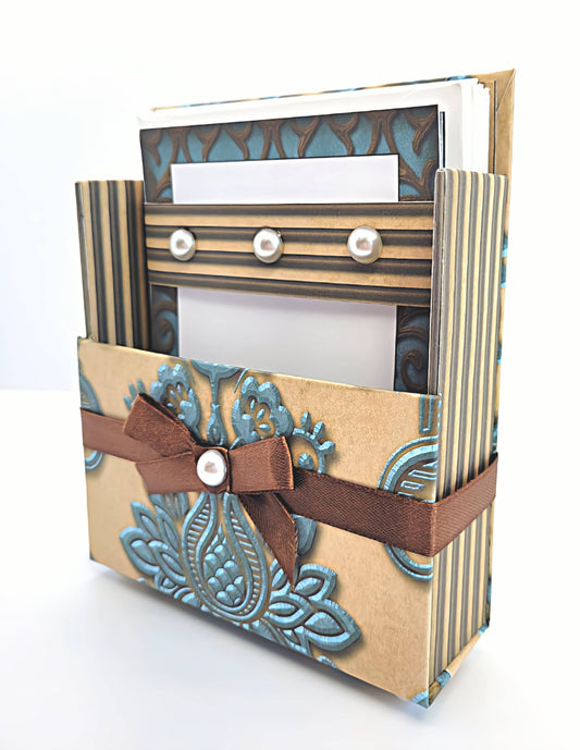 42-Pc Stationery For Him Gift Box Set+Organizer, Blue/Brown