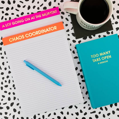 Chez Gagné - Too Many Tabs Open (a memoir) - Hardcover Daily Journal - Bright Teal