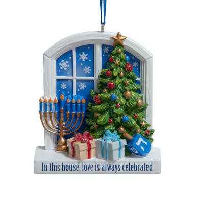 "In This House Love Is Always Celebrated" Hanukkah Ornament
