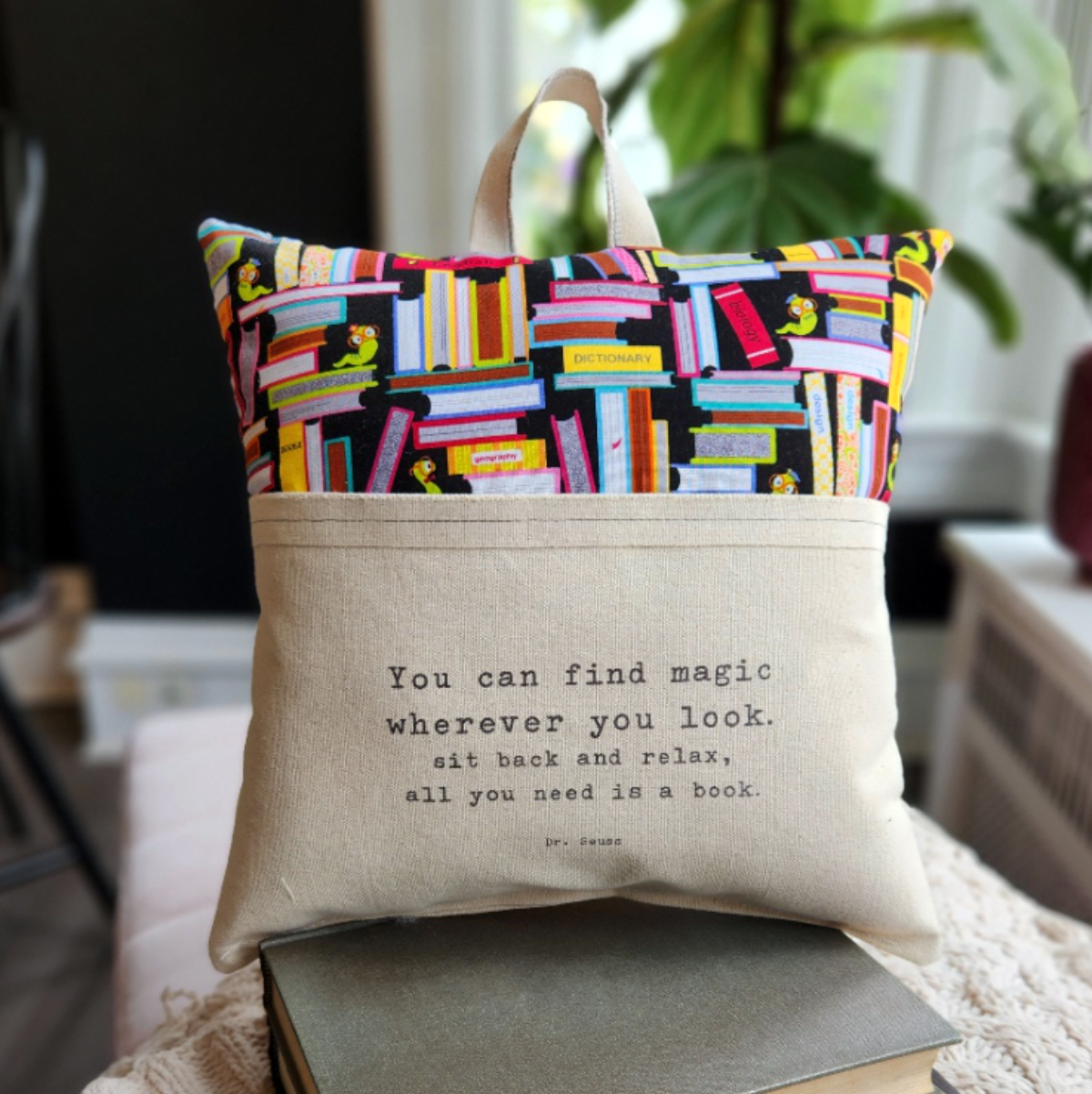 Reading Pillow- You Can Find Magic, Seuss, Books