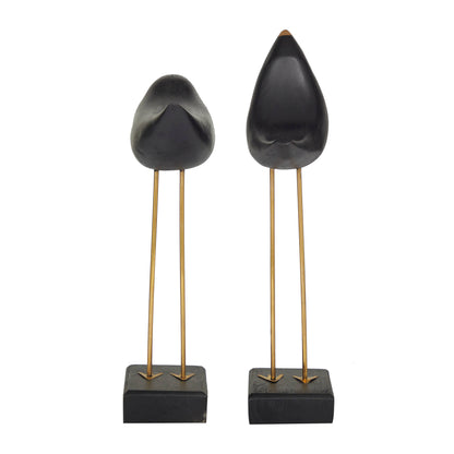 Traditional Black Wood Sculpture Set
