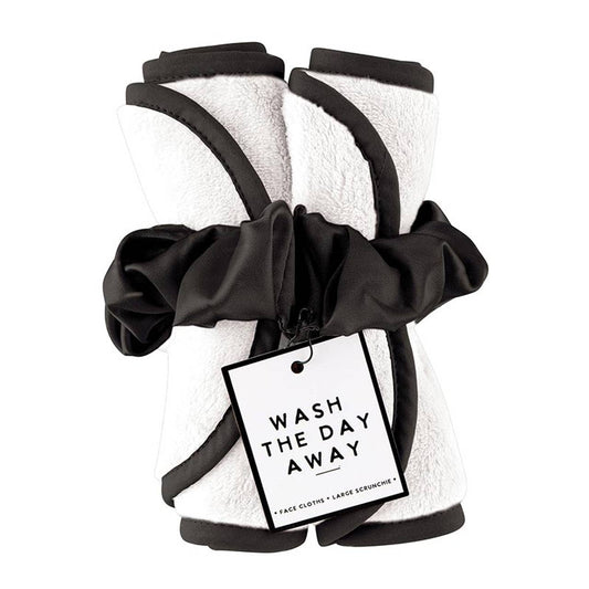 Bella Sleep + Spa - Plush Face Cloth - White with Black Trim