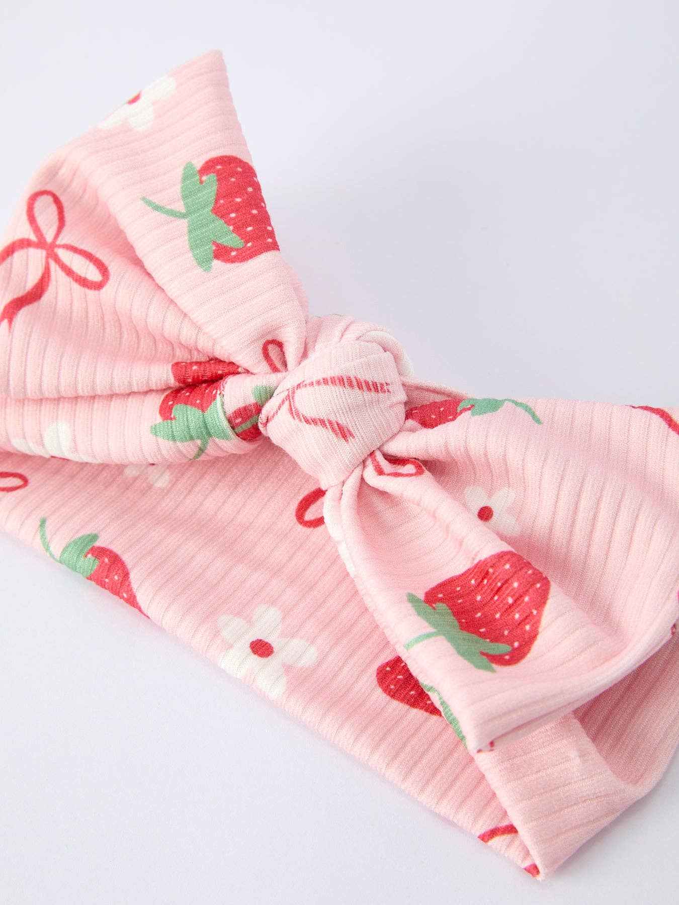 Strawberry Bow Baby Girls Short Sleeves Bloomer Set: 3M